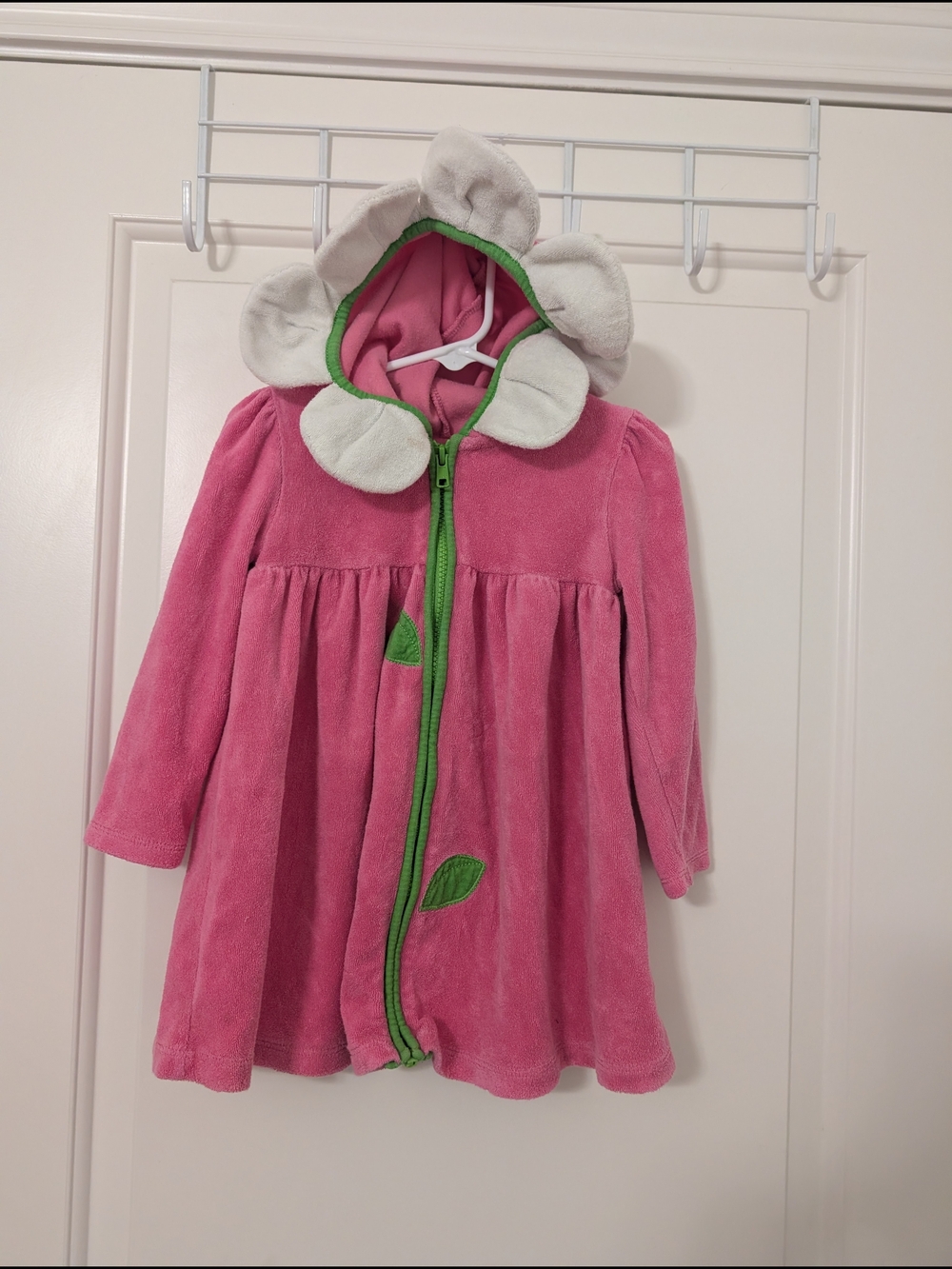 Gymboree 3T Pink Flower Petal Hooded Terry Dress Cover Up Y2K